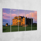 Royal & Ancient Golf Clubhouse, 18Th Green Of The Old Course, St Andrews, Scotland, 5 Panels Extra Large Canvas Prints Wall Art
