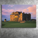 Royal & Ancient Golf Clubhouse, 18Th Green Of The Old Course, St Andrews, Scotland, Golf Art Print, Canvas Prints Wall Art