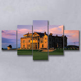 Royal & Ancient Golf Clubhouse, 18Th Green Of The Old Course, St Andrews, Scotland, 5 Panels Canvas Prints Wall Art Decor