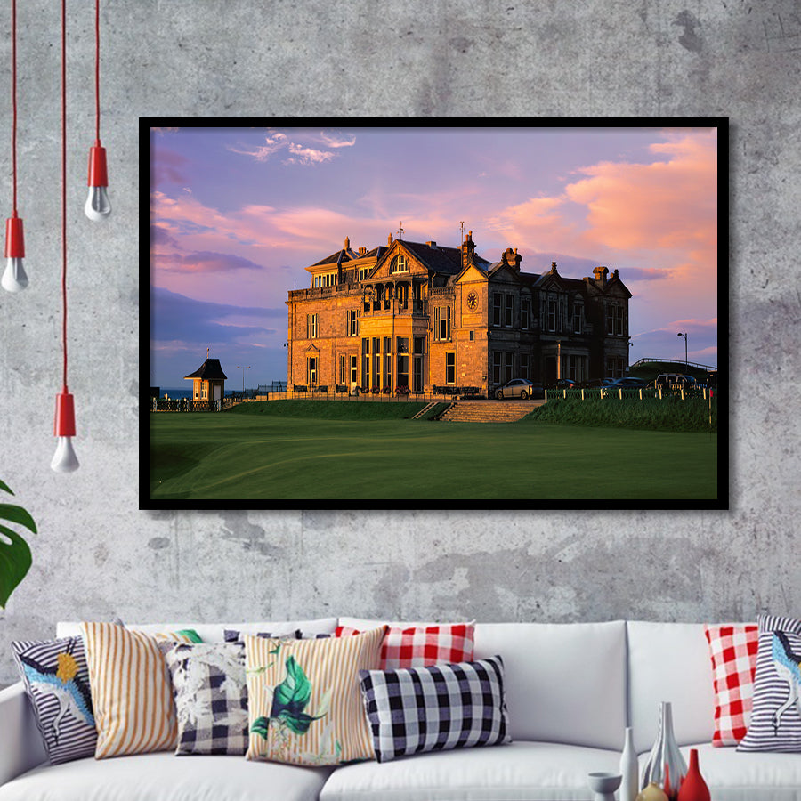 Royal & Ancient Golf Clubhouse, 18Th Green Of The Old Course, St Andrews, Scotland, Golf Sport Print, Framed Art Prints Home Decor