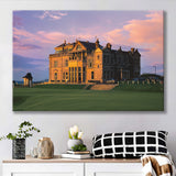 Royal & Ancient Golf Clubhouse, 18Th Green Of The Old Course, St Andrews, Scotland, Golf Art Print, Canvas Prints Wall Art