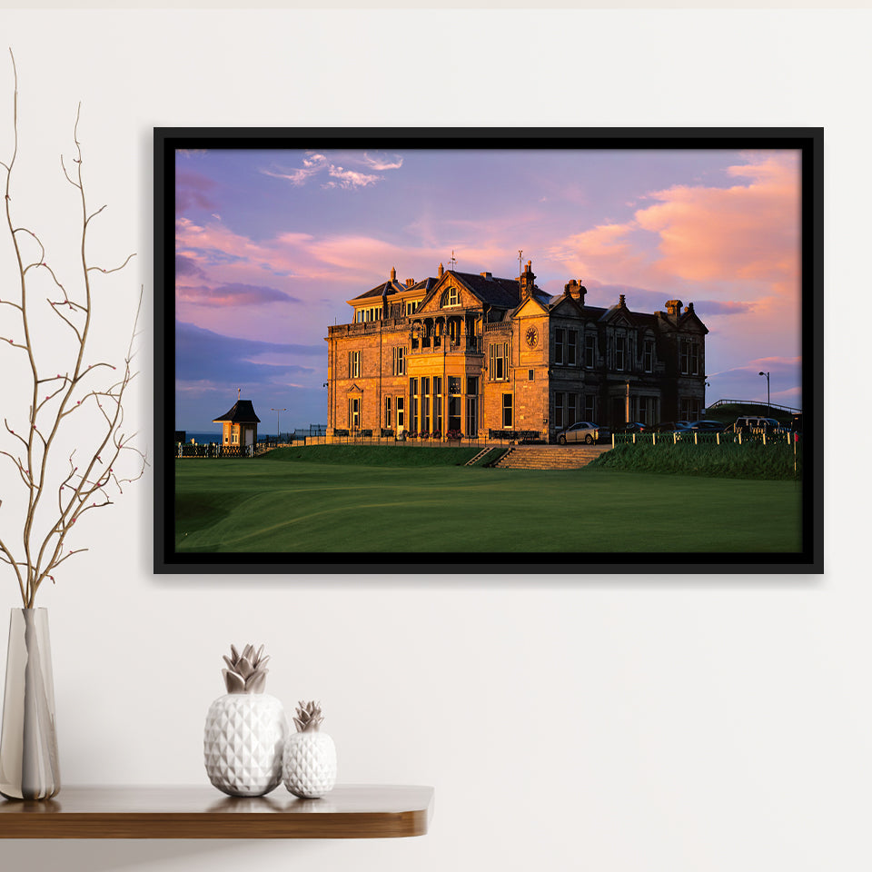 Royal & Ancient Golf Clubhouse, 18Th Green Of The Old Course, St Andrews, Scotland, Framed Canvas Prints Wall Art Decor