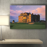 Royal & Ancient Golf Clubhouse, 18Th Green Of The Old Course, St Andrews, Scotland, Golf Art Print, Canvas Prints Wall Art