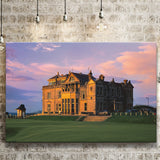 Royal & Ancient Golf Clubhouse, 18Th Green Of The Old Course, St Andrews, Scotland, Golf Art Print, Canvas Prints Wall Art