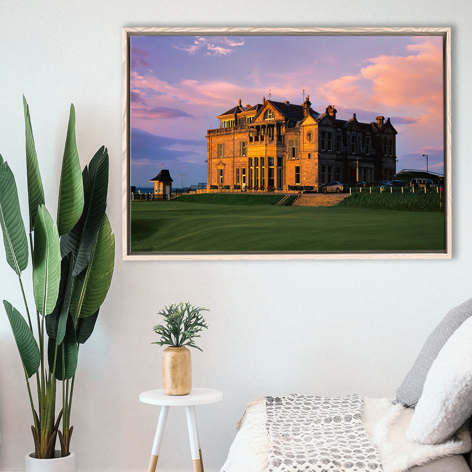 Royal & Ancient Golf Clubhouse, 18Th Green Of The Old Course, St Andrews, Scotland, Framed Canvas Prints Wall Art Decor