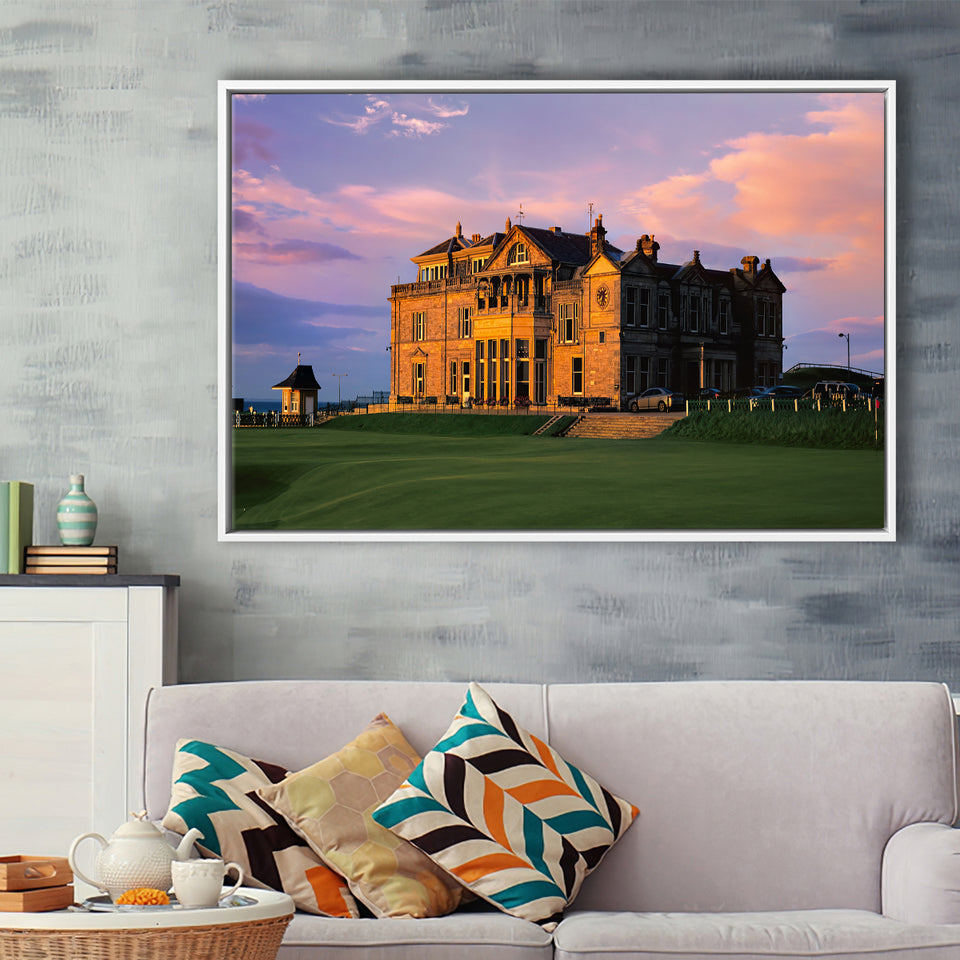Royal & Ancient Golf Clubhouse, 18Th Green Of The Old Course, St Andrews, Scotland, Framed Canvas Prints Wall Art Decor