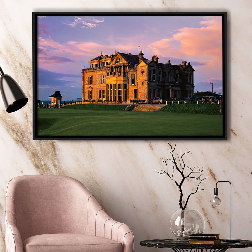 Royal & Ancient Golf Clubhouse, 18Th Green Of The Old Course, St Andrews, Scotland, Framed Canvas Prints Wall Art Decor