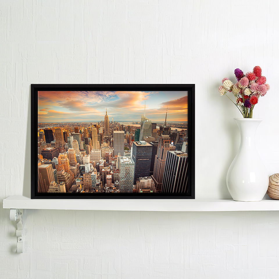 Royalty Free New York City Skyline Framed Canvas Wall Art - Framed Prints, Prints for Sale, Canvas Painting
