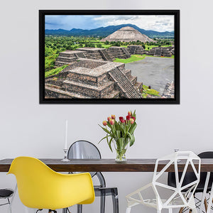 Ruins Of Teotihuacán Framed Canvas Wall Art - Framed Prints, Canvas Prints, Prints for Sale, Canvas Painting