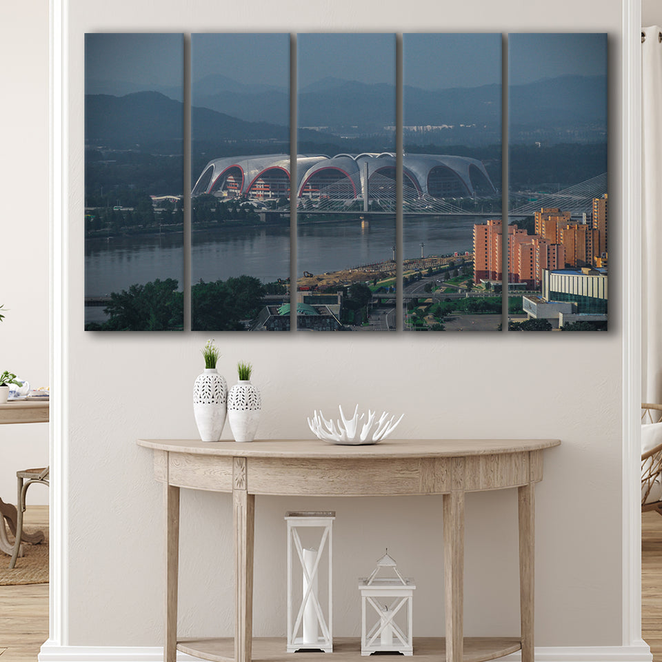 Rungrado May Day Stadium, Stadium Canvas, Sport Art, Gift for him, Multi Panels B, Canvas Prints Wall Art Decor