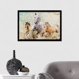 Running Horses Watercolor Framed Wall Art Print - Framed Art, Prints for Sale, Painting Art, Painting Prints