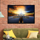 Runway Airplane Aircraft Wall Art Framed Art Prints Wall Decor - Painting Art, Framed Picture, Ready to Hang