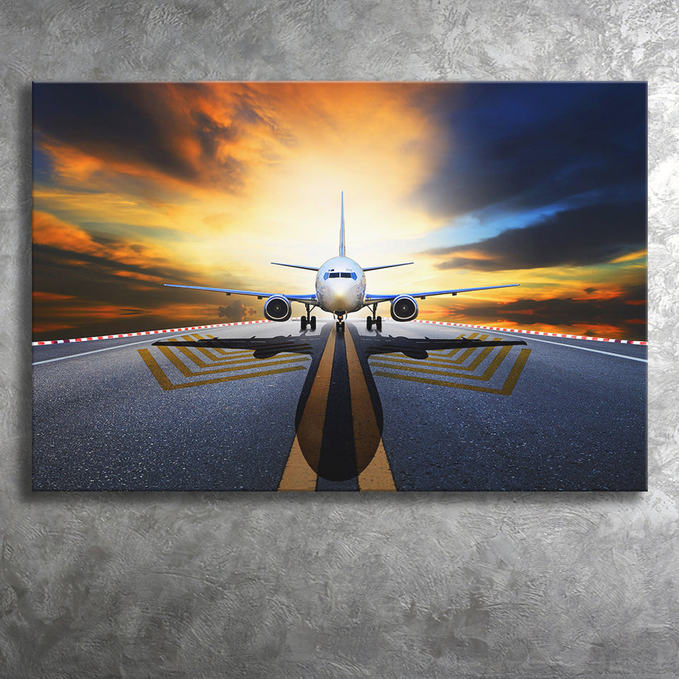 Runway Airplane Aircraft Wall Art Canvas Prints Wall Art Decor - Painting Canvas, Art Prints, Ready to Hang