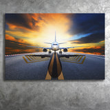 Runway Airplane Aircraft Wall Art Canvas Prints Wall Art Decor - Painting Canvas, Art Prints, Ready to Hang