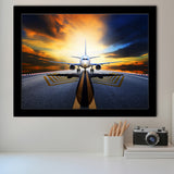 Runway Airplane Aircraft Wall Art Framed Art Prints Wall Decor - Painting Art, Framed Picture, Ready to Hang