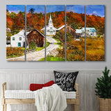 Rural Vermont Usa Waits River Village 5 Pieces Extra Large Canvas Prints Wall Art Home Decor