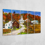 Rural Vermont Usa Waits River Village 5 Pieces Extra Large Canvas Prints Wall Art Home Decor