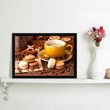 Rustic Coffee And Macaroons Framed Canvas Wall Art - Framed Prints, Canvas Prints, Prints for Sale, Canvas Painting