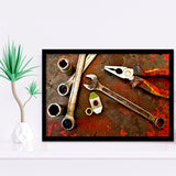 Rusty Toolst Old Tools Canvas Print Mechanic Gift Framed Art Prints Wall Art Decor, Framed Picture, Home Decor