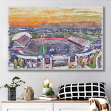Rutgers Scarlet Knights SHI Stadium Watercolor, Sport Art Prints Fan Gift, Canvas Prints Wall Art Decor