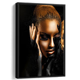 Scandinavian Woman Framed Canvas Prints Wall Art Home Decor - Painting Canvas,Black Frame, Ready to hang