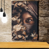 Scarfed Woman Canvas Prints Wall Art Home Decor - Painting Canvas,Art Prints, Ready to hang