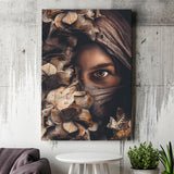 Scarfed Woman Canvas Prints Wall Art Home Decor - Painting Canvas,Art Prints, Ready to hang