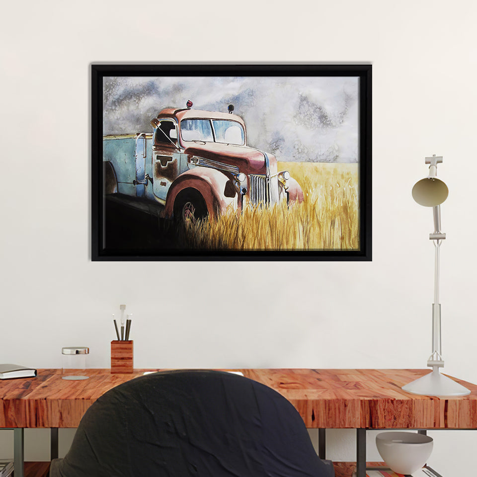 Scholastic Portfolio Old Truck Canvas Wall Art - Framed Art, Framed Canvas, Painting Canvas