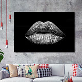 Silver Lips Framed Art Prints Wall Decor - Painting Art,Framed Picture,For Sale, Ready to hang