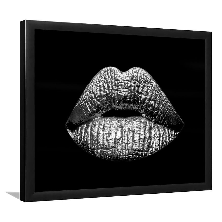 Silver Lips Framed Art Prints Wall Decor - Painting Art,Framed Picture,For Sale, Ready to hang