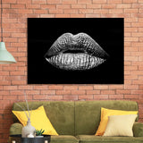 Silver Lips Framed Art Prints Wall Decor - Painting Art,Framed Picture,For Sale, Ready to hang