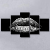 Silver Lips Large Canvas Prints Multi Panels Wall Art Prints Home Decor