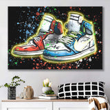 Sneakers Neon Colorful Painting Canvas Prints Wall Art - Painting Canvas, Wall Decor, Canvas Art, For Sale