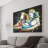 Sneakers Neon Colorful Painting Canvas Prints Wall Art - Painting Canvas, Wall Decor, Canvas Art, For Sale