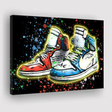 Sneakers Neon Colorful Painting Canvas Prints Wall Art - Painting Canvas, Wall Decor, Canvas Art, For Sale