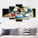 Sneakers Neon Colorful Painting 5 Pieces Canvas Prints Wall Art - Painting Canvas, Multi Panel, Wall Decor, Canvas Art