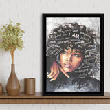 Soulful Woman Framed Canvas Prints Wall Art Home Decor - Painting Canvas,Black Frame, Ready to hang