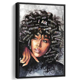 Soulful Woman Framed Canvas Prints Wall Art Home Decor - Painting Canvas,Black Frame, Ready to hang