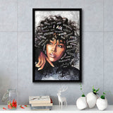 Soulful Woman Framed Canvas Prints Wall Art Home Decor - Painting Canvas,Black Frame, Ready to hang