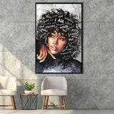 Soulful Woman Framed Canvas Prints Wall Art Home Decor - Painting Canvas,Black Frame, Ready to hang