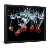 Strawberries Splash Framed Art Prints - Framed Prints, Painting Prints, Prints for Sale, Framed Picture