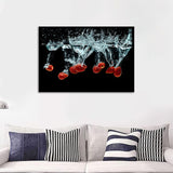 Strawberries Splash Framed Art Prints - Framed Prints, Painting Prints, Prints for Sale, Framed Picture