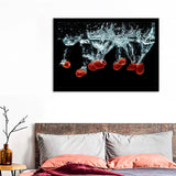Strawberries Splash Framed Art Prints - Framed Prints, Painting Prints, Prints for Sale, Framed Picture