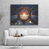Sunrise View From Iss Canvas Wall Art - Painting Canvas, Canvas Prints, Painting Art, Prints for Sale