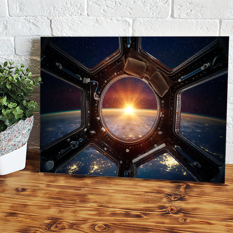 Sunrise View From Iss Canvas Wall Art - Painting Canvas, Canvas Prints, Painting Art, Prints for Sale