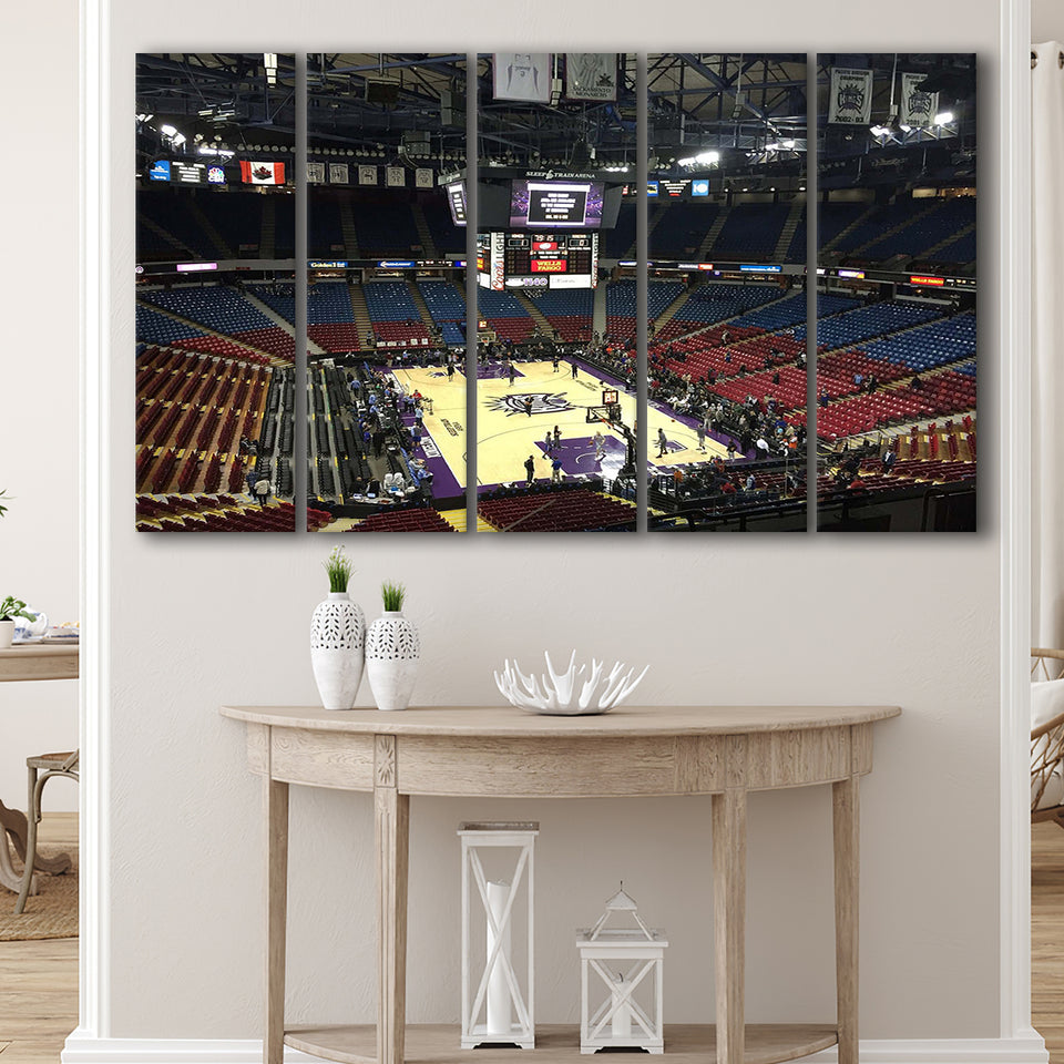 Sacramento Kings Wall Art Sleep Train Arena Stadium Canvas Prints,Multi Panels B,Sport Stadium Art Prints, Fan Gift