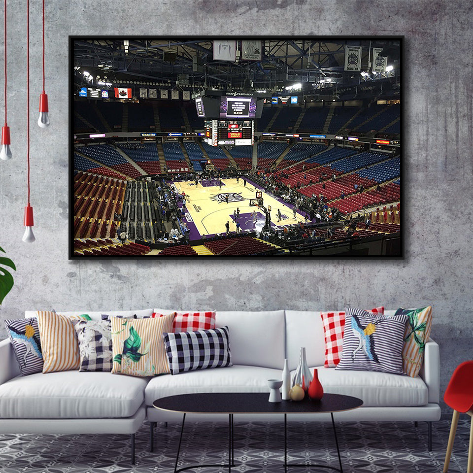 Sacramento Kings Wall Art Sleep Train Arena Stadium Framed Canvas Prints,Sport Stadium Art Prints, Fan Gift