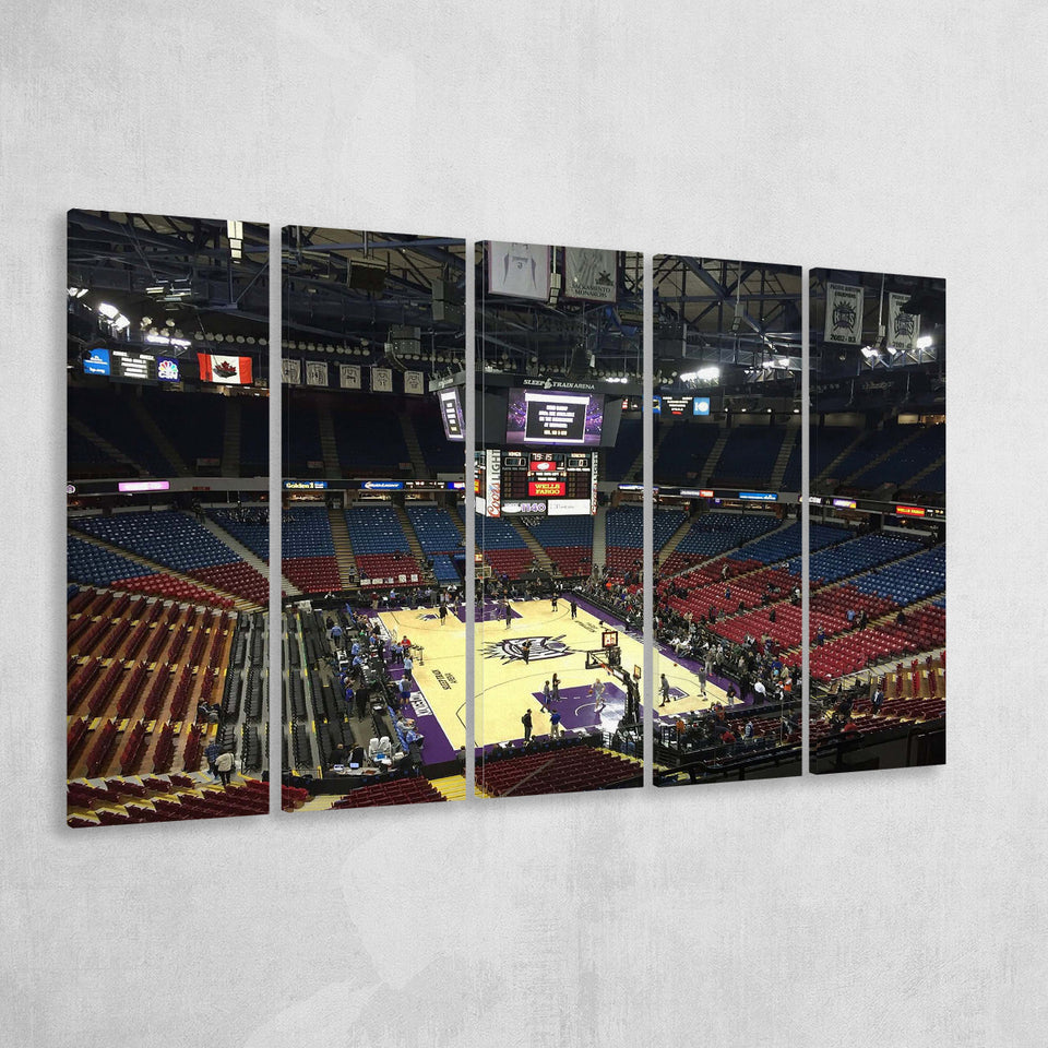 Sacramento Kings Wall Art Sleep Train Arena Stadium Canvas Prints,Multi Panels B,Sport Stadium Art Prints, Fan Gift