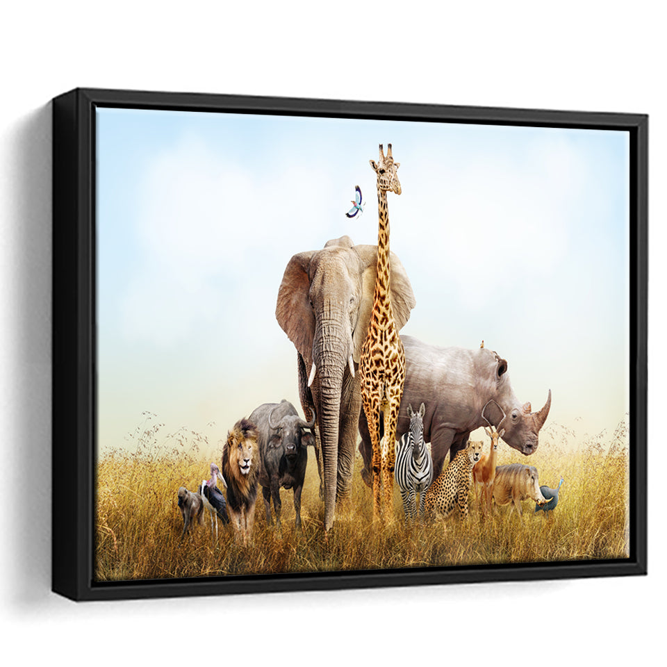 Safari Nursery Decor Framed Canvas Prints Wall Art - Painting Prints, Wall Decor, Floating Frame
