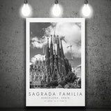 Sagrada Familia Barcelona Spain Black And White Art Canvas Prints Wall Art Home Decor